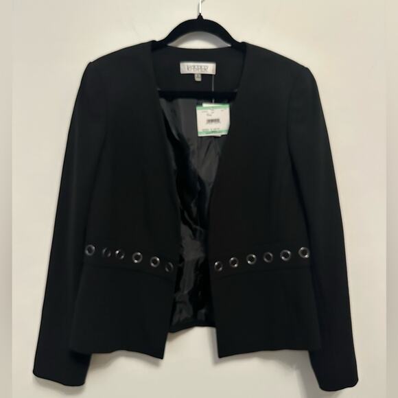 Kasper Women's Black Blazer with Eyelet Details Size 8 NWT - Picture 1 of 4